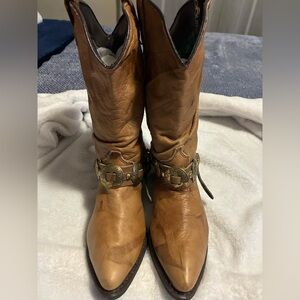 Dingo Brown Leather Boots with Floral Lining NWOT